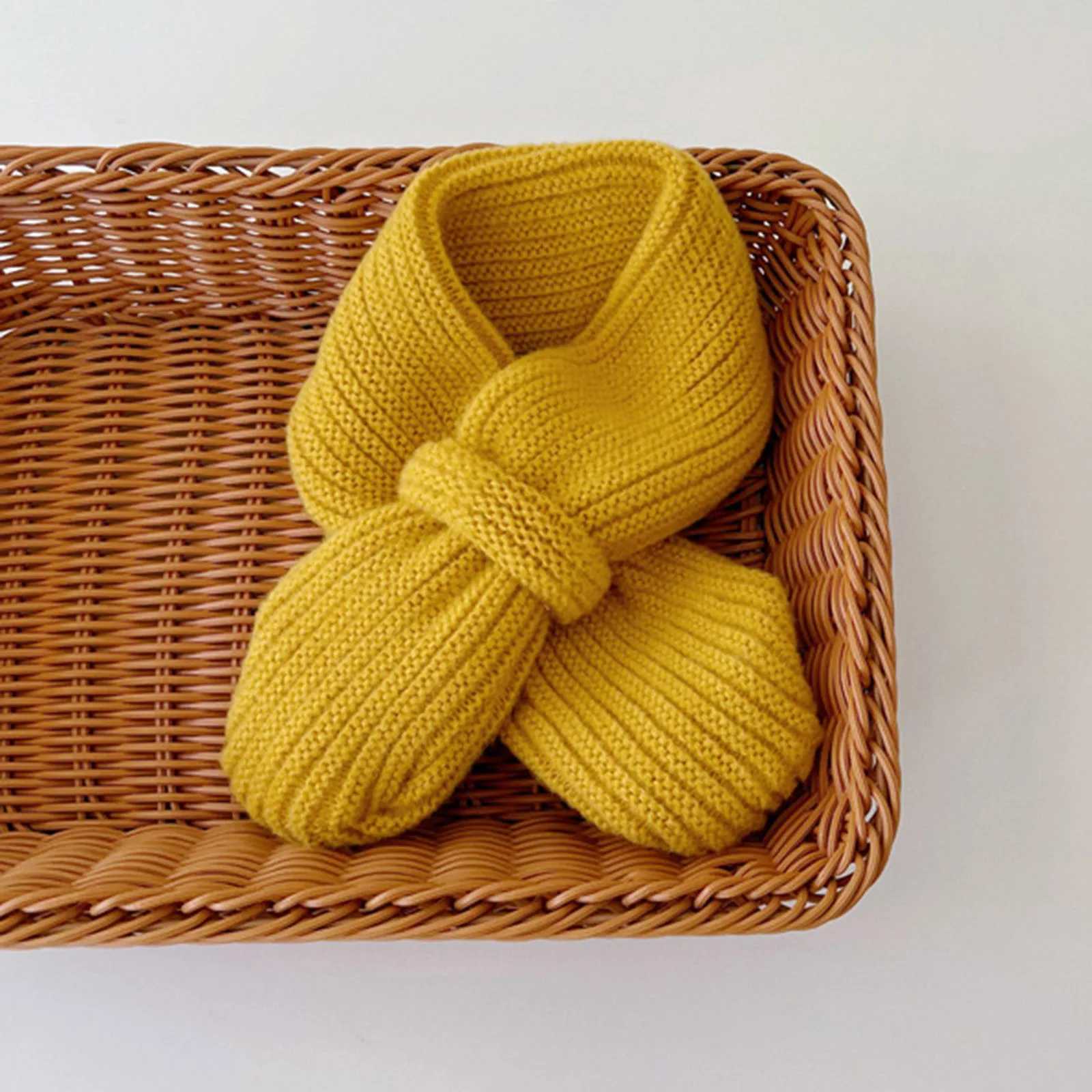 Scarves Wraps Korean Style Candy Color Baby Winter Scarf Autumn Winter Warm Scarves Toddler Boy GirlWool Knitted Scarves For Kids Warm Scarf H241213