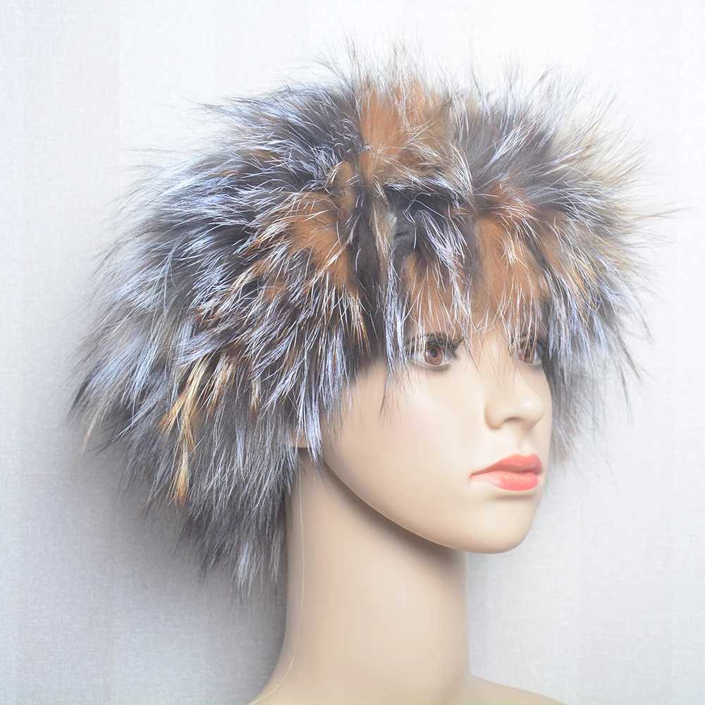 Scarves Wraps 2024 Real Fox Fur Scarf Headband Women Winter Ring Neck Warmer Good Elastic 100% Natural Mufflers H241213