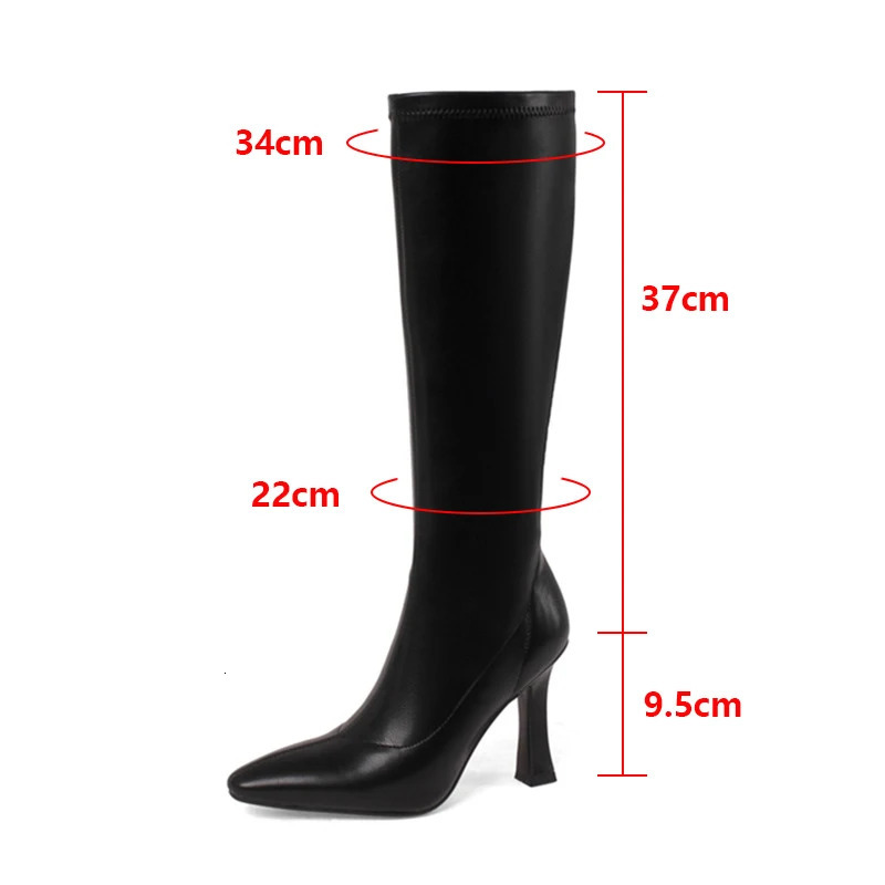Women Boots High Heels Boots Sexy Knee High Boots Ladies Pointed Toe Side Zipper Shoes Autumn Fashion Knight Boot Boots The Woman 241213