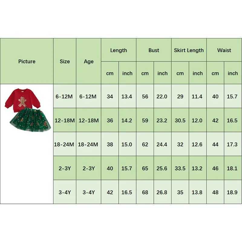 Christmas clothing for young children and girls long sleeved gingerbread sweater+chiffon skiing set childrens clothing W241213