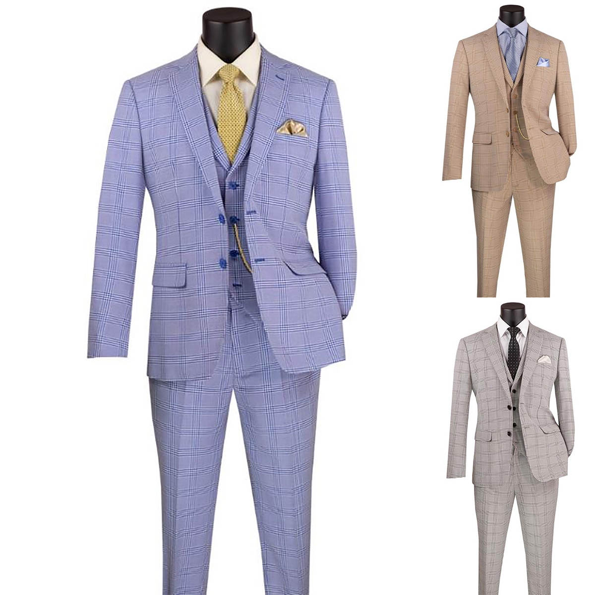 Three Pieces Wedding Tuxedos Men Suits Formal Corduroy Luscious Single Breasted Customized Fit Notched Lapel Pockets Bridegroom Casual(Coat+Vest+ Pant