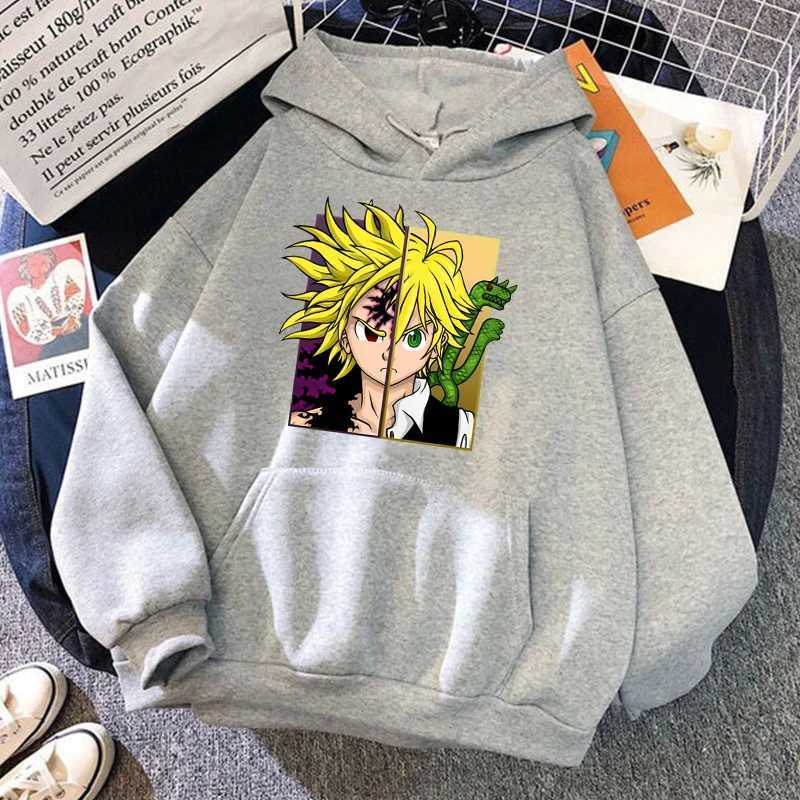 Womens Fashion Hoodie Anime Meliodas Fun Printed Mens Autumn and Winter Sportswear Unisex Long Sleeve Casual Top W241213