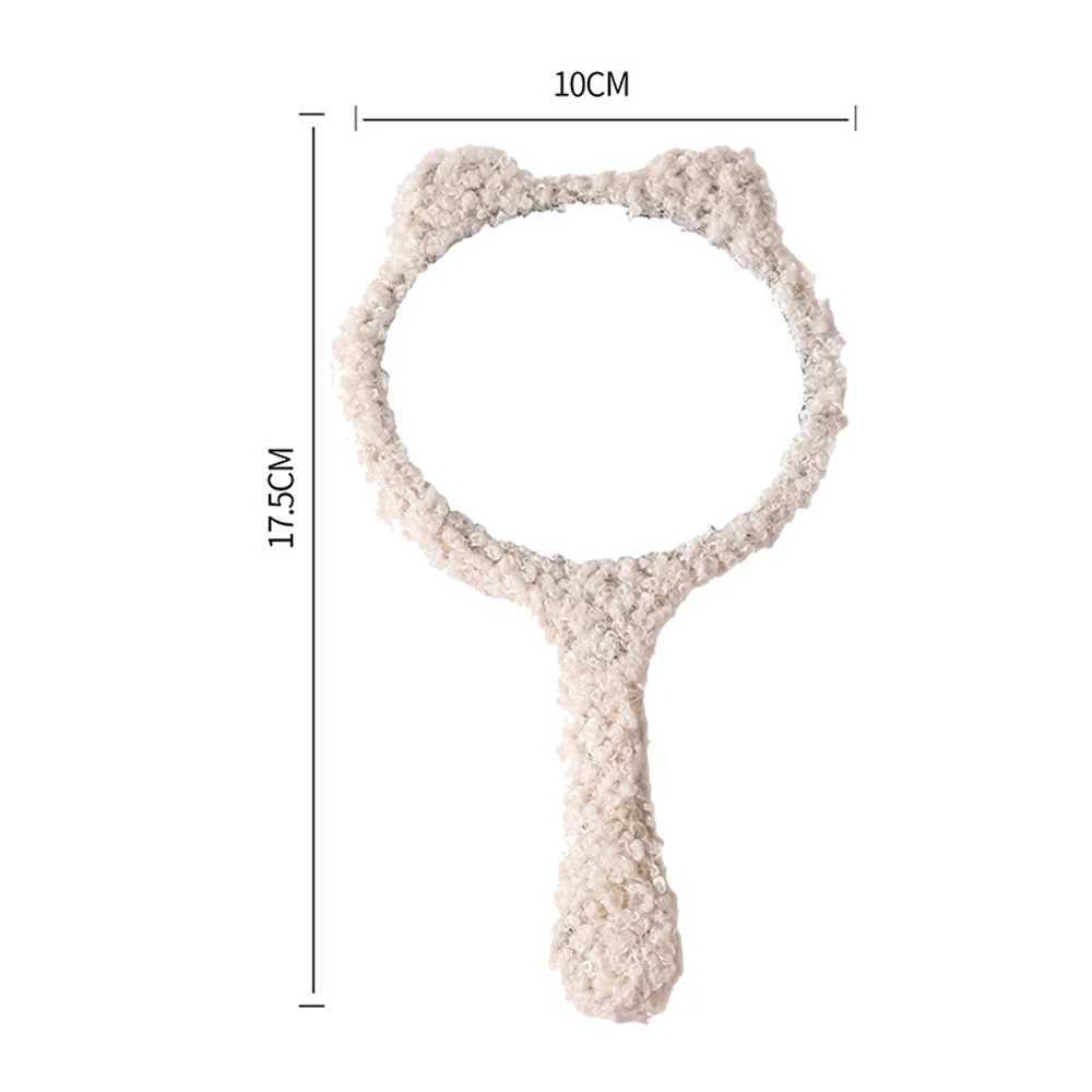 1 Pcs Cute Plush Bear Hand Held Mirror For Makeup 10x17.5cm High-definition Small Portable Handheld Mirror Cosmetic Beauty ToolsXJ241213