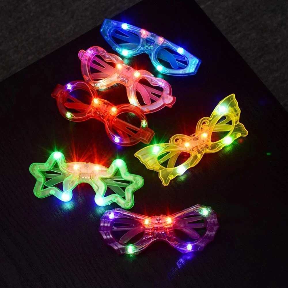 Sunglasses 10/20/30/40/50 Pcs LED Light Up Glasses Glow In The Dark Glasses Neon Party Supplies for Kids Adults Birthday Party Decoration H241213