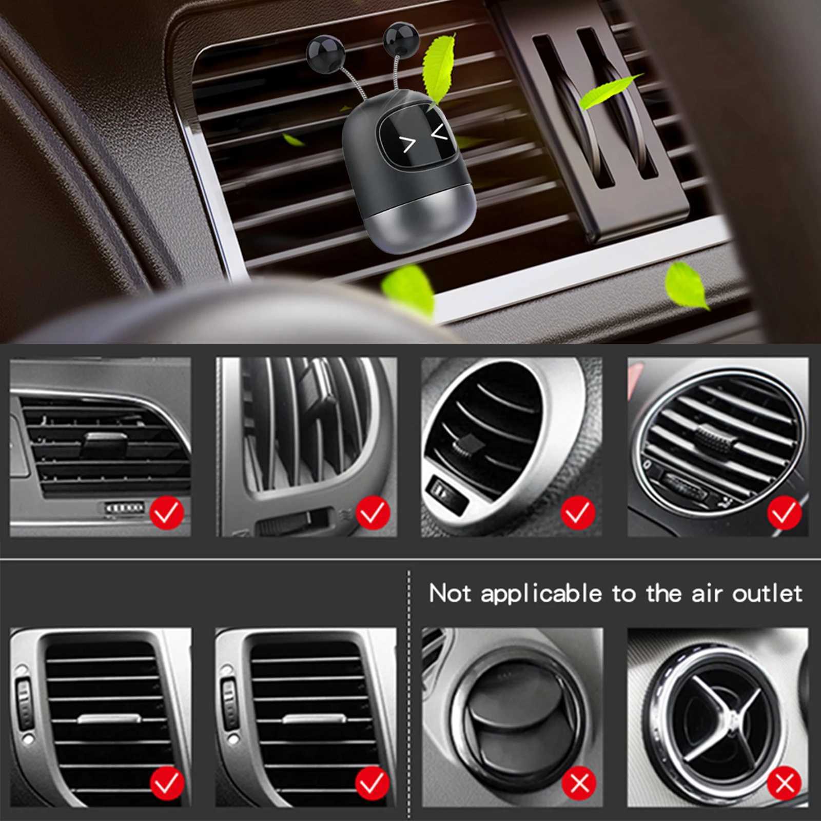 Cute Car Air Perfume Robot Shape Automobile Aroma Diffusers Decoration Ornaments Air Vent Clips Cartoon Car Interior AccessoriesXJ241213