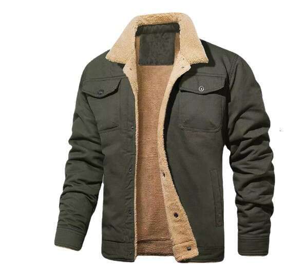New Autumn And Winter Jackets With Plush Cotton Workwear, Casual Men's Jackets, Fashionable Quality, Classic