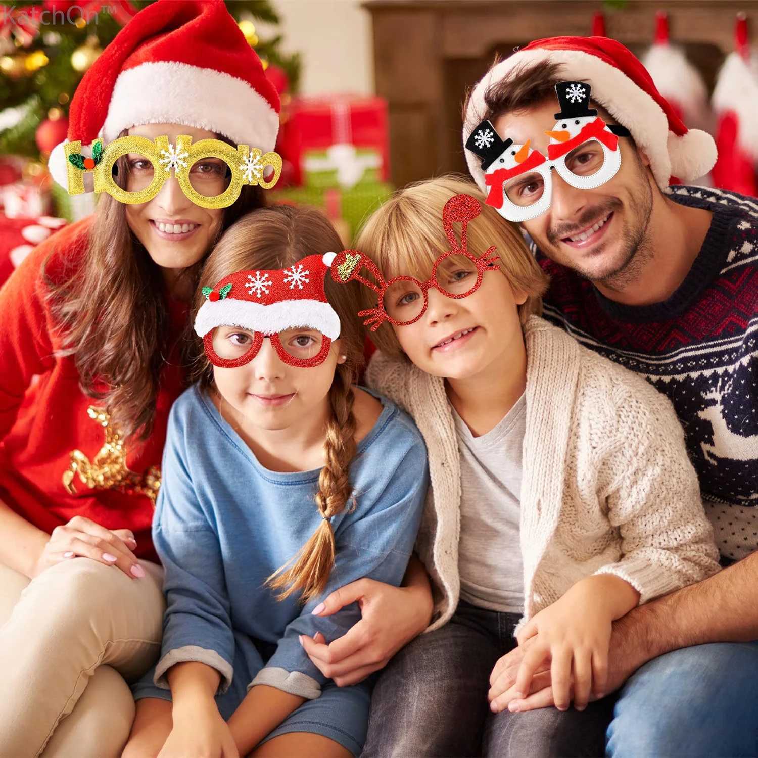 Sunglasses Christmas Glasses Frame Glitter Xmas Party Eyeglasses Costume Eyewear Favors Decorations for Kids H241213IL2H