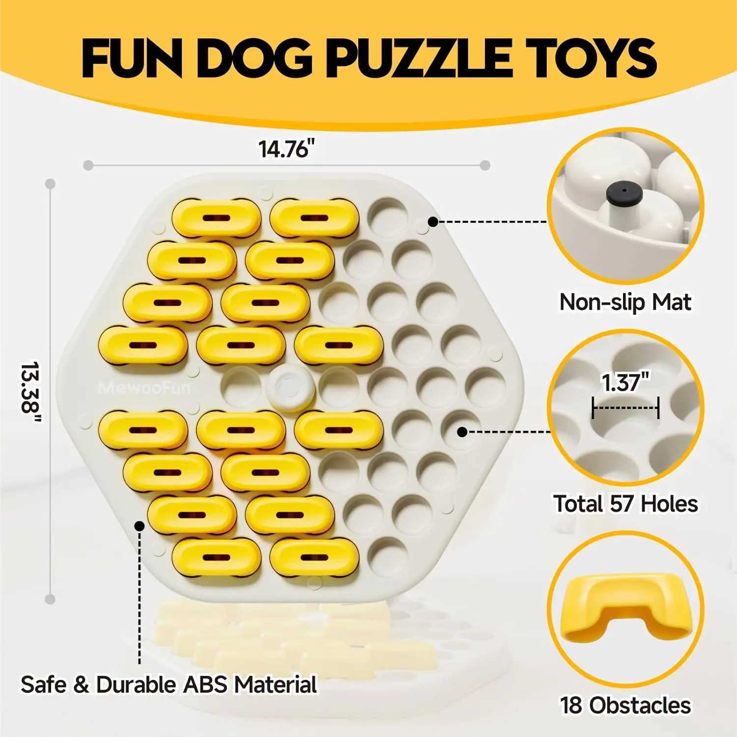 Mewoofun Honeycomb Interactive Dog Puzzle Toy Slow Feeding Machine Training Game Food Dispenser Slow Food Pet Dog Toy X241213
