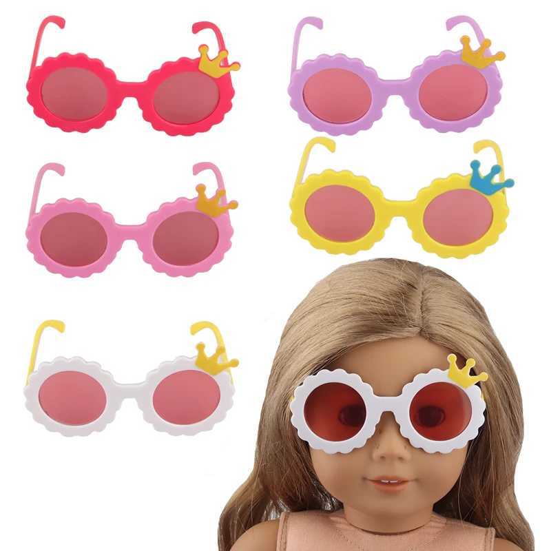 Sunglasses Cute Doll Sunglass For American 18 Inch Girl Dolls Beach Party Travel Glasses For 43cm Baby New Born DIY Doll Girls Toy Gift H241213