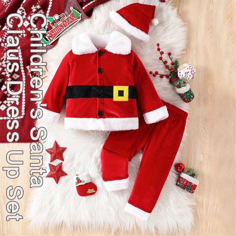 Baby Christmas costume with hat used for holiday family gatherings baby costume set W241213