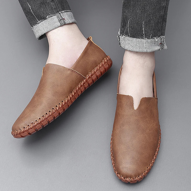 Outdoor casual shoes handmade Moccasins leather Loafers mens driving shoes size 39-48 241213