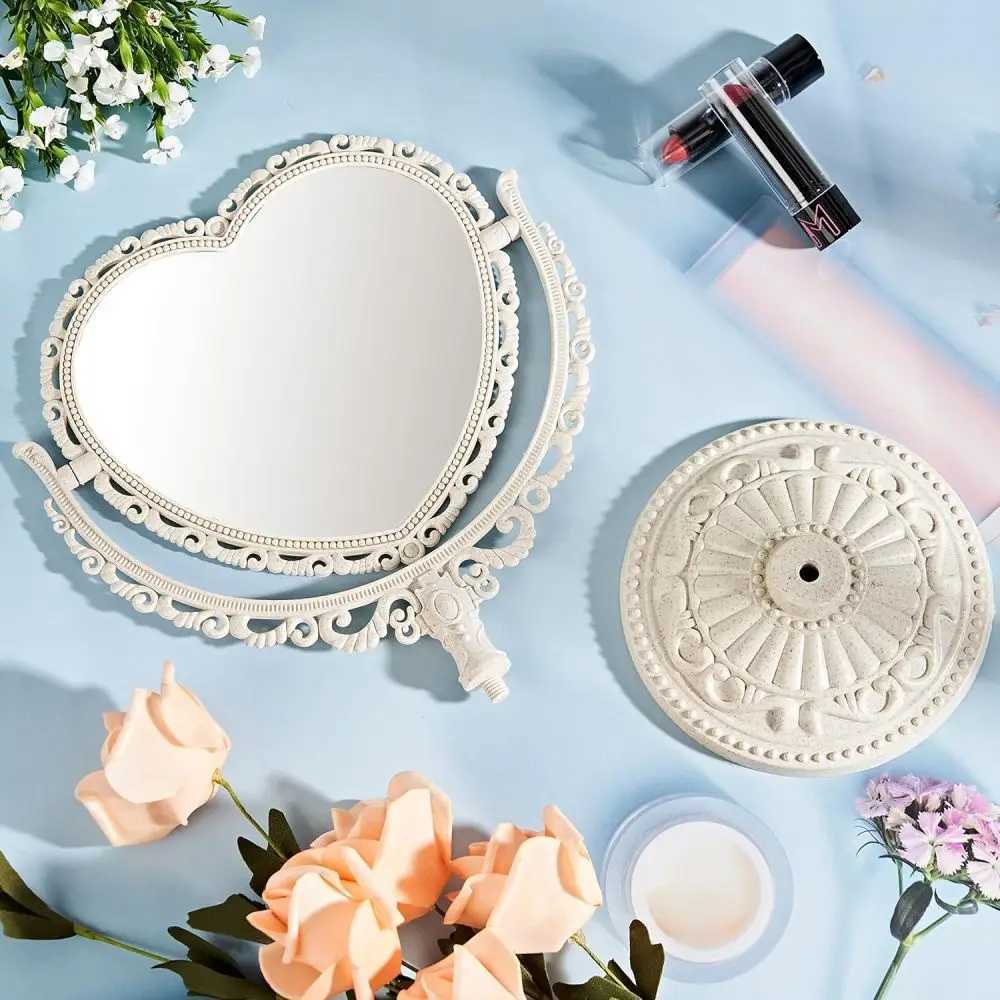 Vintage Makeup Mirror Swivel Cosmetic Mirror with 360 Degree Rotation for Women Bedroom Oval Shaped Stand Tabletop MirrorXJ241213