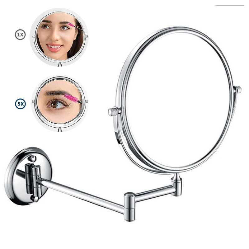 8 Inch 360 Degree Swivel 3x 5x 10x Magnifying Makeup Mirrors Wall Mount Two Sided Bathroom Magnification Vanity Mirror FlexibleXJ241213