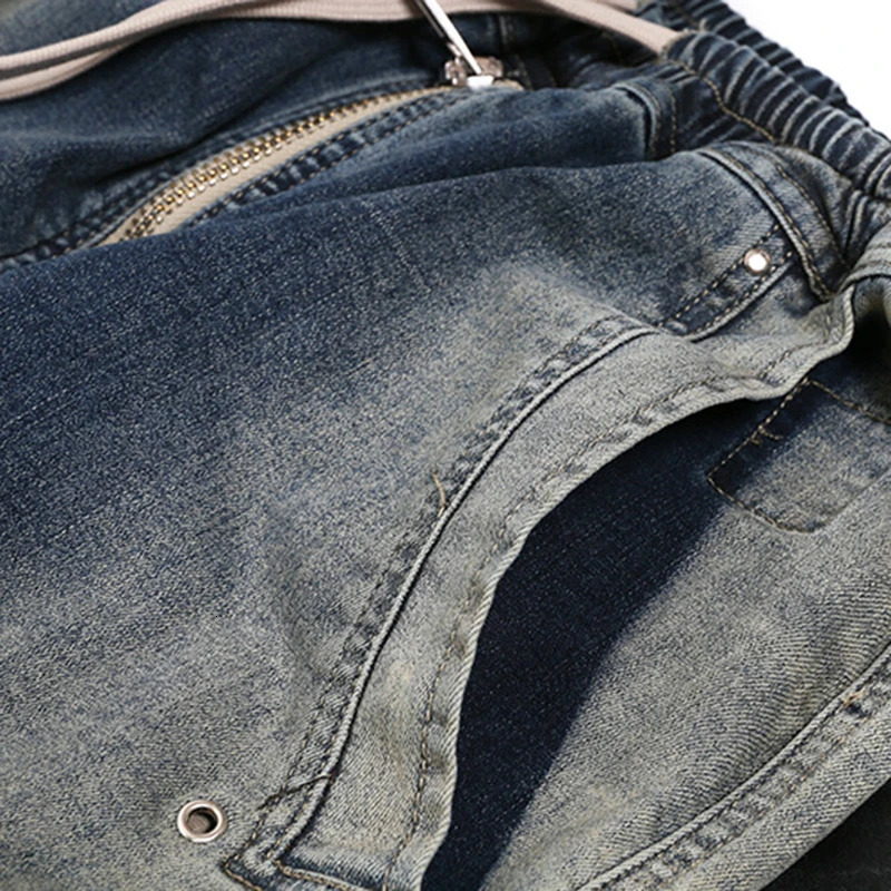 FEWQ High Street Mens Jeans Fashion Vintage Wide Leg Gradient Denim Pants Trend Worn Out Streetwear Overalls 24X3196 241112