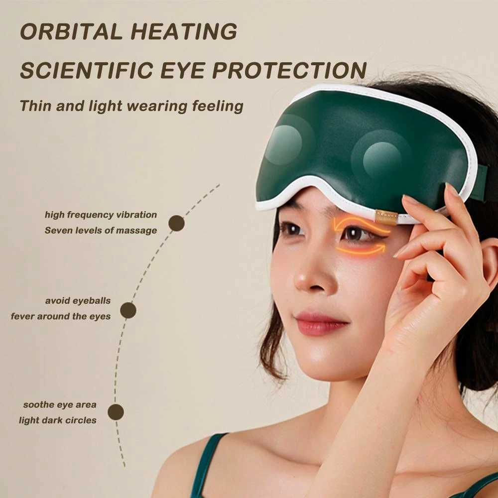 Wireless heating eye mask rechargeable smart eye mask relaxing strain dry dark circle improving sleep 3D contour eye mask W241213