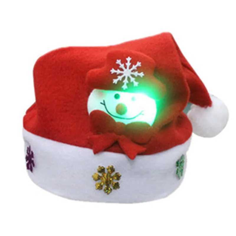 ON SALE! LED Christmas Hats Light Up Cap Santa Claus Hat Snowman Elk Xmas Holiday Hat for Kid Children Adult Gift DecorationXJ241213