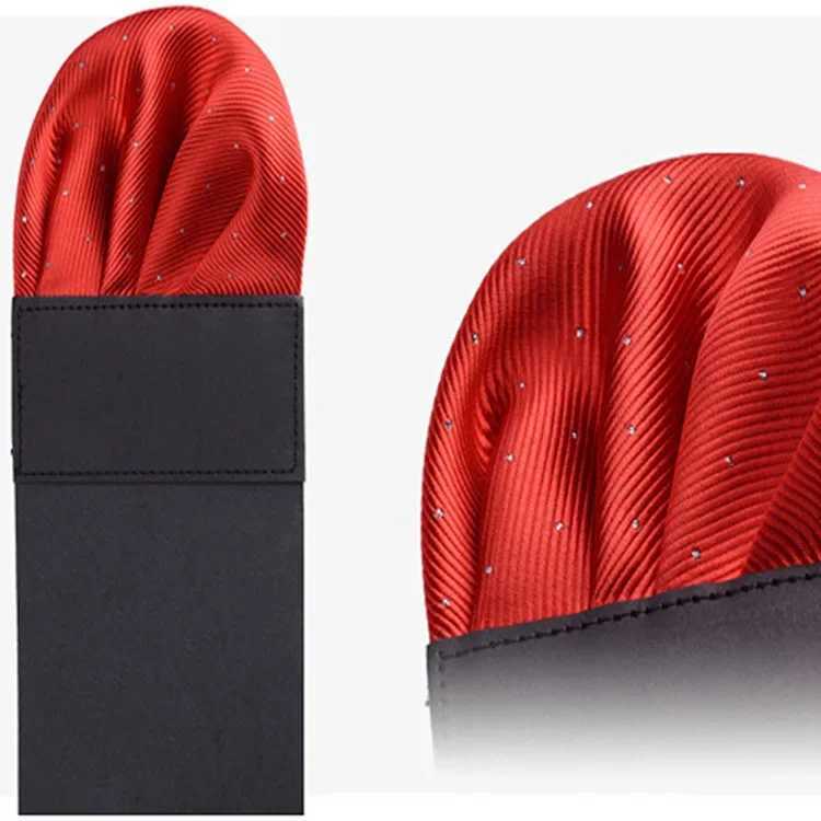 Mens pre folded pocket square solid polka dot handle 17 color gentleman formal wedding party business chest towel W241213
