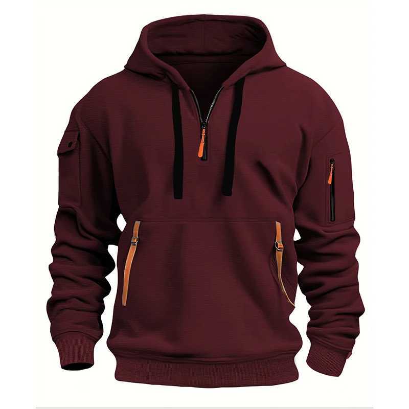 New Winter Mens Hoodies Sportswear Pullover Fashion Long Sleeve Zipper Hoodie Loose Jacket Mens Sportswear W241213
