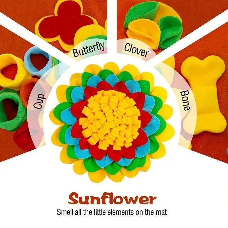 Pet Dog Snuffle Mat Nose Smell Training Sniffing Pad Dog Puzzle Toy Slow Food Feeding Bowl Washable Dog toys scented carpet X241213