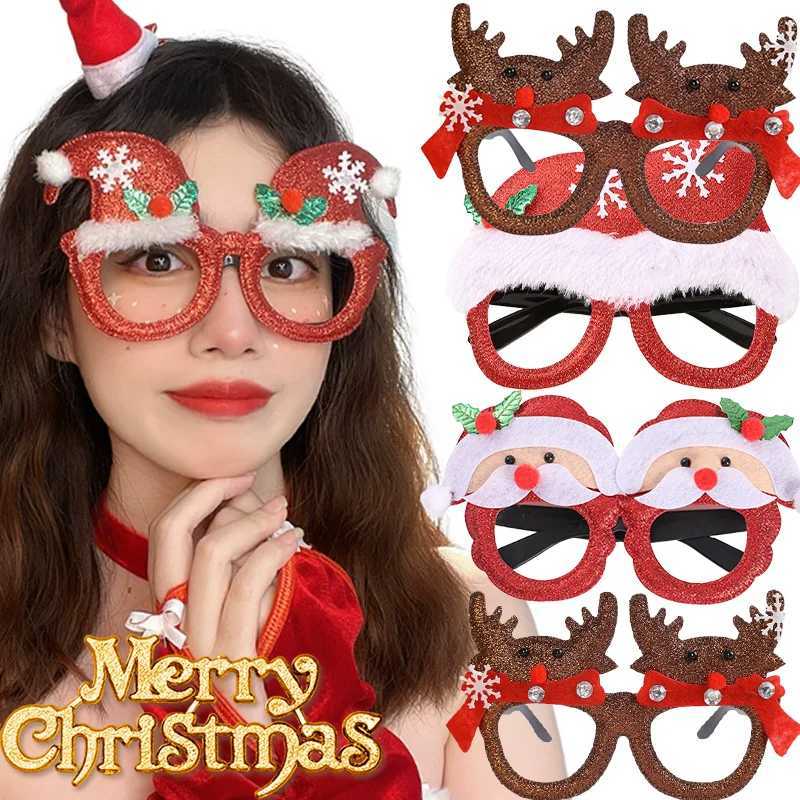 Sunglasses 2025 Christmas New Year Glasses Frame Santa Claus Xmas Tree Paper Glasses Navidad Party Decorations Photo Props Kids Gifts Noel H241213
