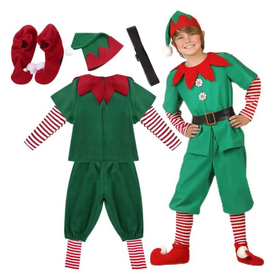 2024 Christmas Clothing Set Boy Girl Family Matching Outfit Kid Adult Santa Claus Cosplay Costume Hat Socks Pants Elf Clothes W241213
