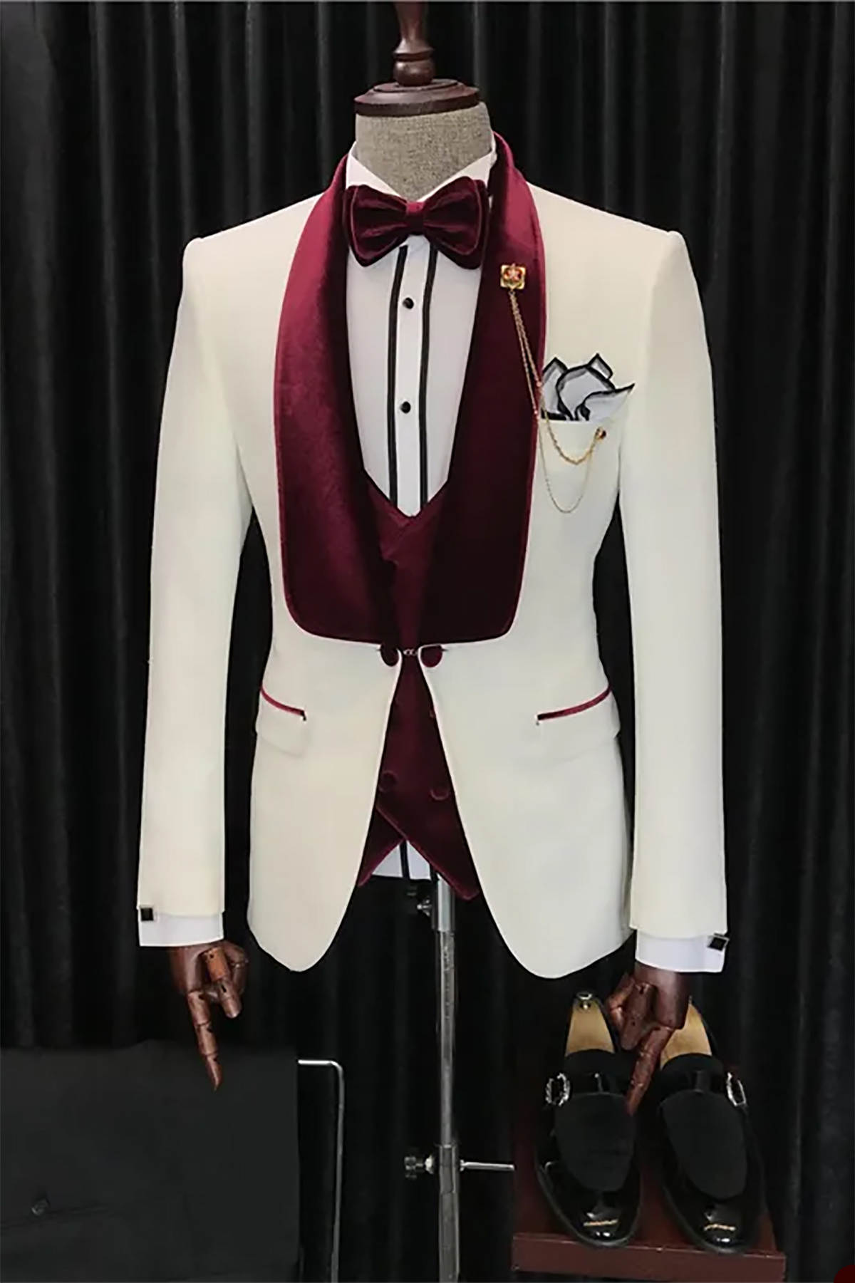 Gorgeous Wedding Suits Designer 2 Piece Set Jacket Vest Shawl Lapel Men Tuxedos Single Breasted Business Official Groom Tuxedo suit Customized