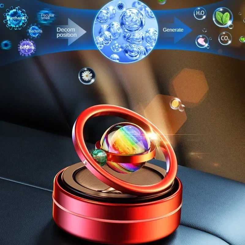 Portablecar Air eners Perfume Diffuser Double Ring Auto Rotating Solar Mini Kinetic Car Aroma Room Car Air enerXJ241213