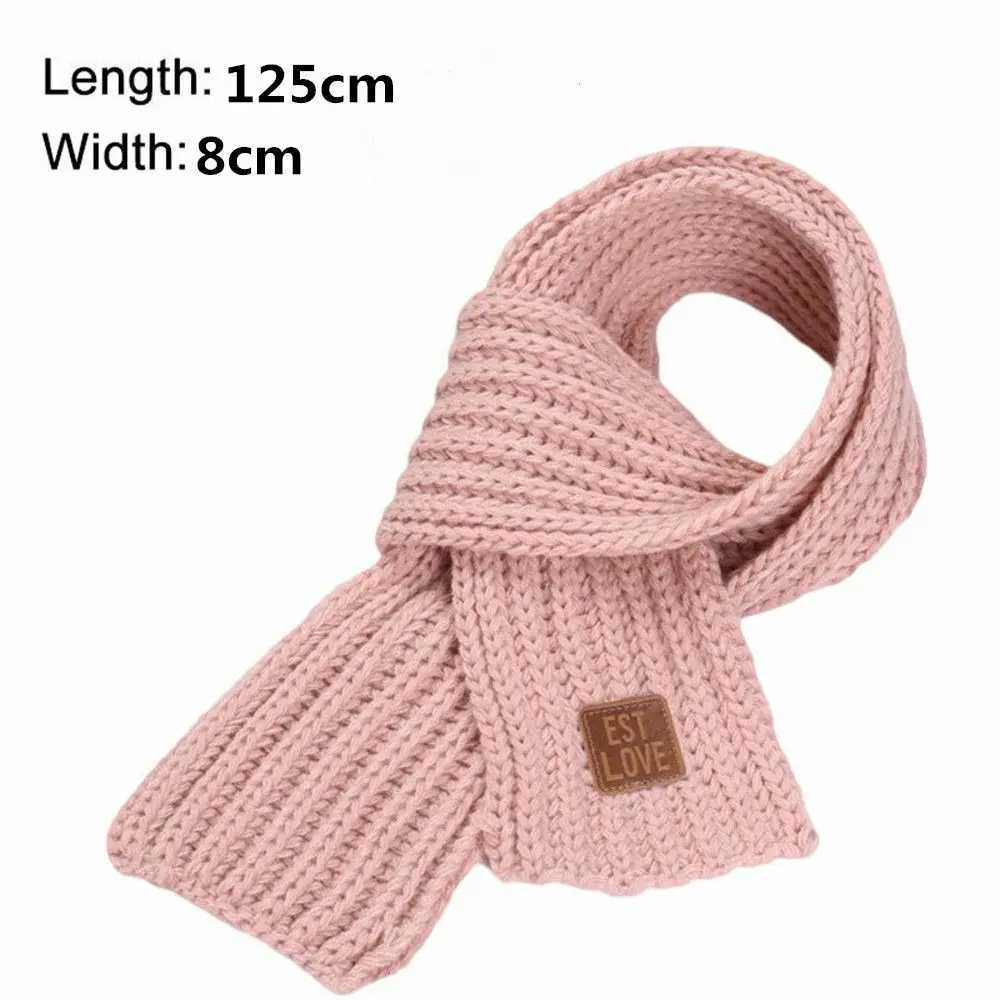 Scarves Wraps Fashion Boy Girl Winter Warm Scarf Knitting Wool Children Neck Warmer Wrap Outdoor Soft Neck Cover Windproof Neck Protection H241213