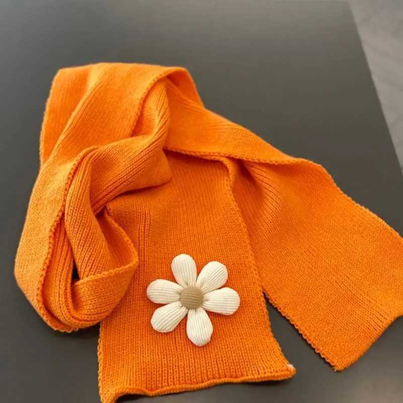 12 Colors Winter Girls Warm Cute Flower Knitted Hats Children Outdoor Beanie Hat with Scarf Kids Cap Headwear Accessories 2-5YXJ241213