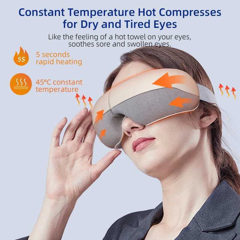Tinsol Eye Massager 4D Intelligent Airbag Vibration Eye Care Instrument Thermal Compression Bluetooth Music Eye Massager Glasses Fatigue Bag W241213
