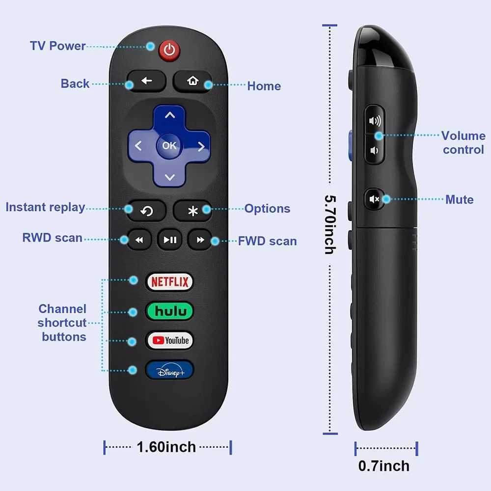 Universal Remote Control for TCL TV Hisense TV Compatible Stable Signal Multifunctional Remote Control X241213