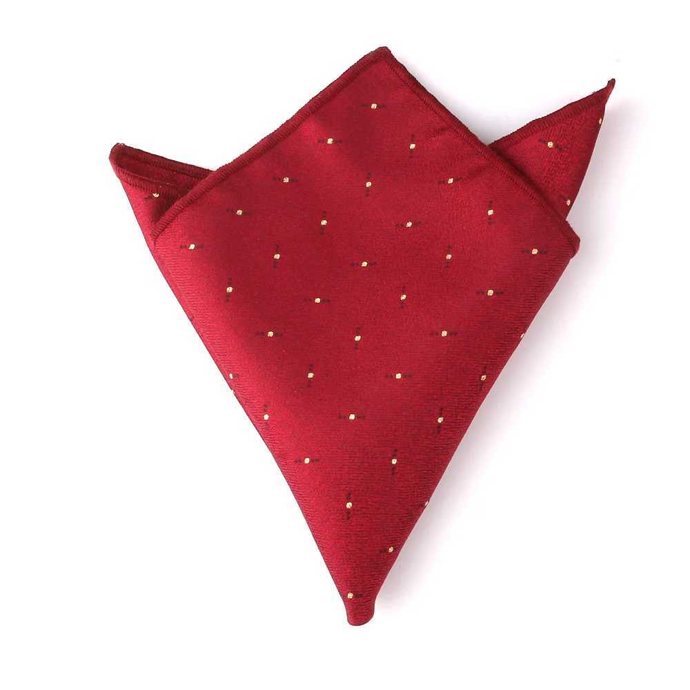 New Red Pocket Square Mens Jacquard Box Towel Wedding Hanji Gentlemen Hanji Mens Handheld Chief Groom Pocket Towel W241213