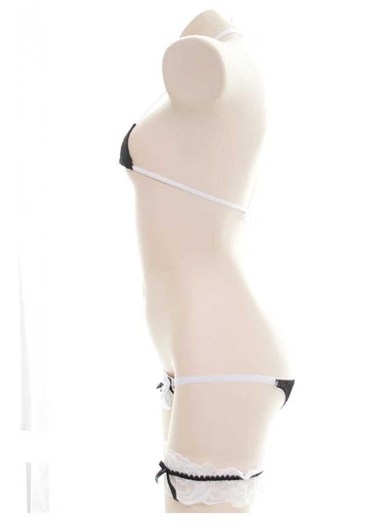 Amine Bandage Cute Bikini Set Japanese Maid Swimsuit Cosplay Women Mini Swimwear 2023 ss Bathing Suit Sweet Girls BikinisXJ241212