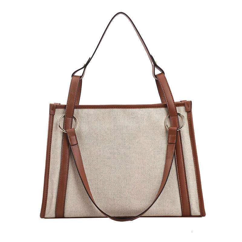 New Trendy Stylish Women's Hand-Held Shoulder With Contrasting Colors, Large Capacity And High-End Feel, Daily Commuting Tote Bag