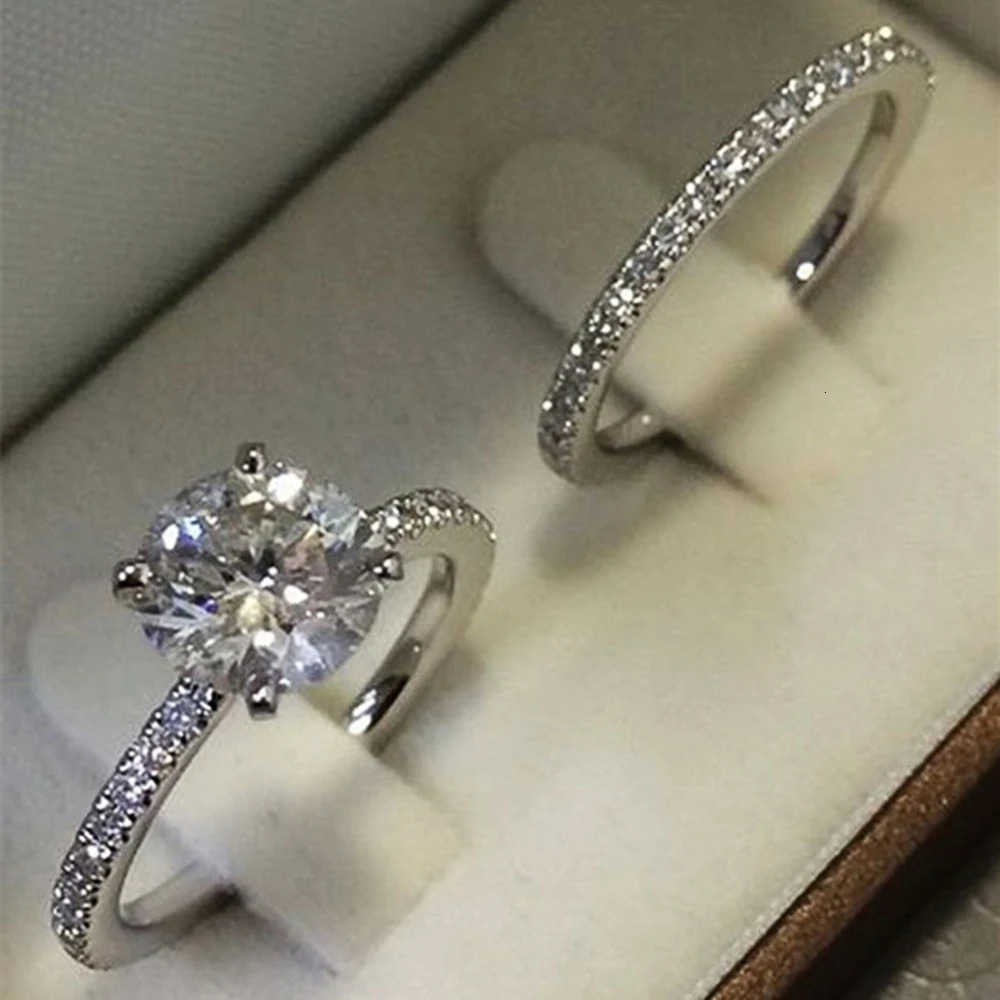 Huitan Selling Simple and Elegant RoundSquare CZ Ring for Women Silver Engagement Wedding Party Fashion Jewelry 241210