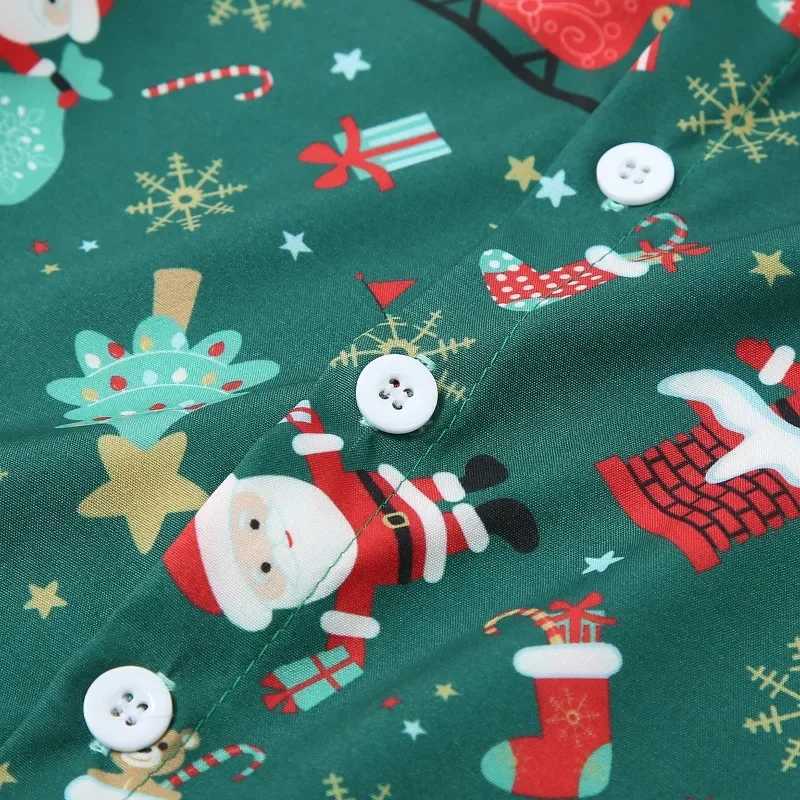 Kids Christmas Sets Short Sleeved Shirt+pants 2PCS Suit Fashion Cartoon Santa Print Children Clothing Casual Baby Boy Clothes W241213
