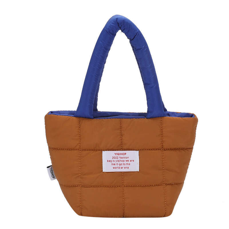 Internet celebrity hot autumn and winter space cotton bag, women's style fresh candy color handle bucket bag wholesale 2024 new casual fashion tr