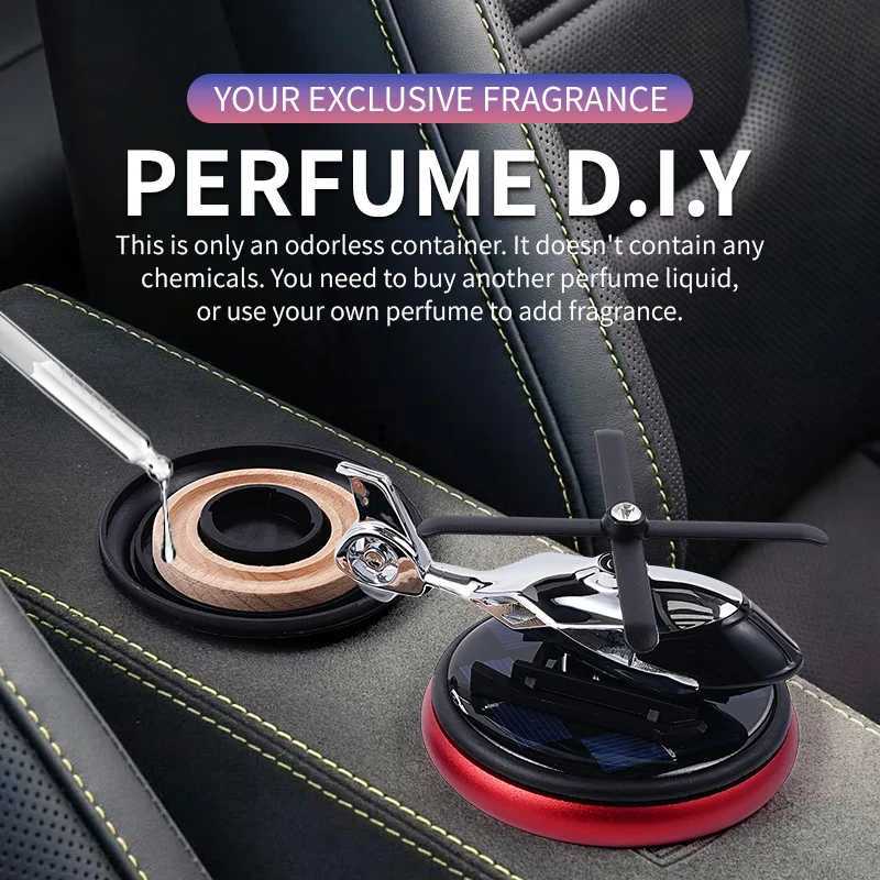 DIY Perfume Odorless car ornaments solar powered rotating heliter air ener decoration accessories fragrance diffuser menXJ241213