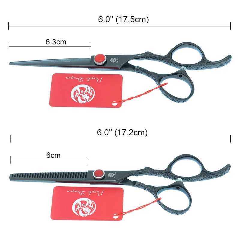 New Arrival Purple Dragon 6 inch Sharp Blade Hair Cutting Thinning Scissors Barber Styling Shears Professional Salon Haircut Supplies A0116B Z241213