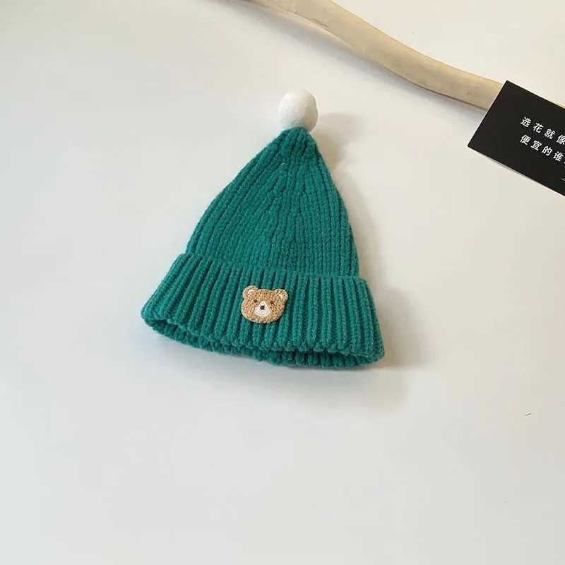 MILANCEL Winter Baby Hat Infant Bear Head Knitted Baby Cute Elastic Woolen Yarn CapXJ241213
