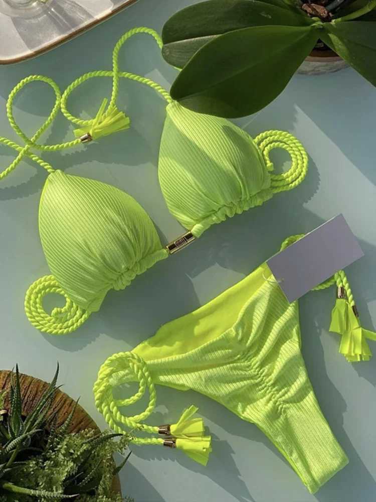 OIINAA Swimsuit Women Bikinis Set Sexy Drawstring Bikini Beachwear opard Two-pieces Swimwear Bathing Suit Lace Up Bikini SetXJ241212