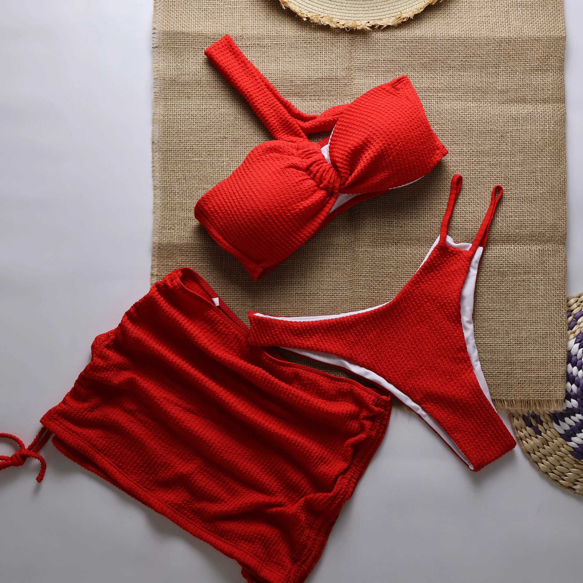 Sexy 3pieces Micro Bikini 2024 Women Swimsuit Fa Swimwear Thong Bikinis Set Brazilian Beach Wear Bathing Suit BiquiniXJ241212