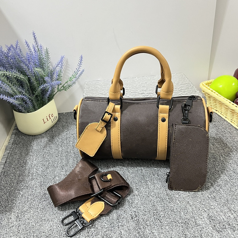 Designer lage Bags mens Clutch gym CrossBody duffle Trunk Vintage Leather flower Shoulder bags purses 25CM Duffel Womens Tote hand bag