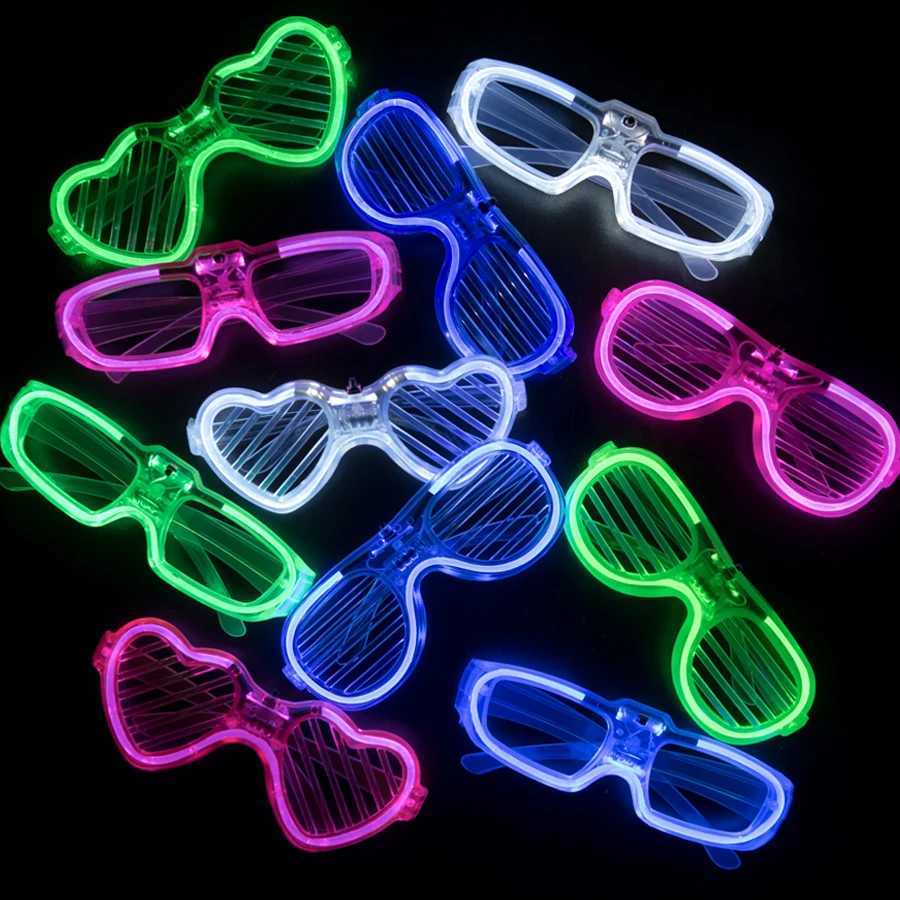 Sunglasses 5/10/15/20/30 Pcs Led Neon Party Glasses Light Up Glow in the Dark for Kids Adults Supplies H241213