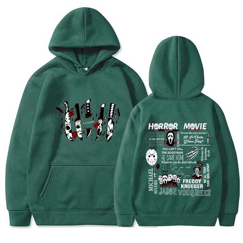 Friends Knife Horror Movie Halloween Hoodies Men Fashion Long Sleeve Sweatshirts Women Cool Casual Harajuku Streetwear Pullovers W241213