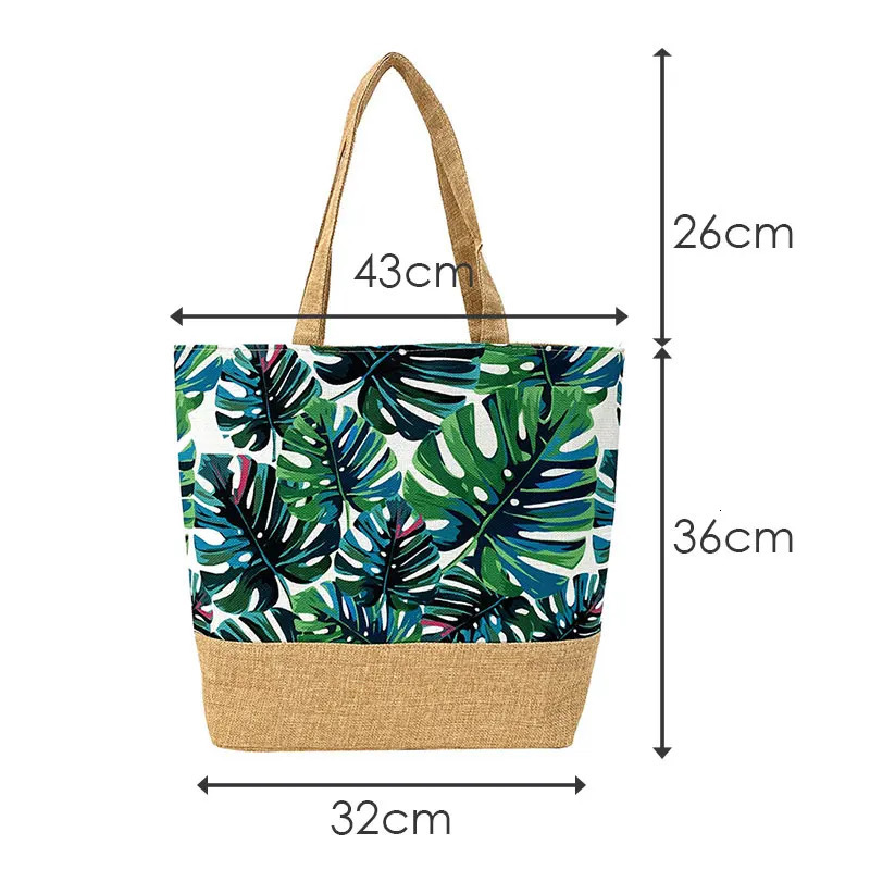 Women Handbag Floral Printed Beach Shopping Large Capacity Tote Bag Fashion Casua High Travel Ladies Shoulder 241203
