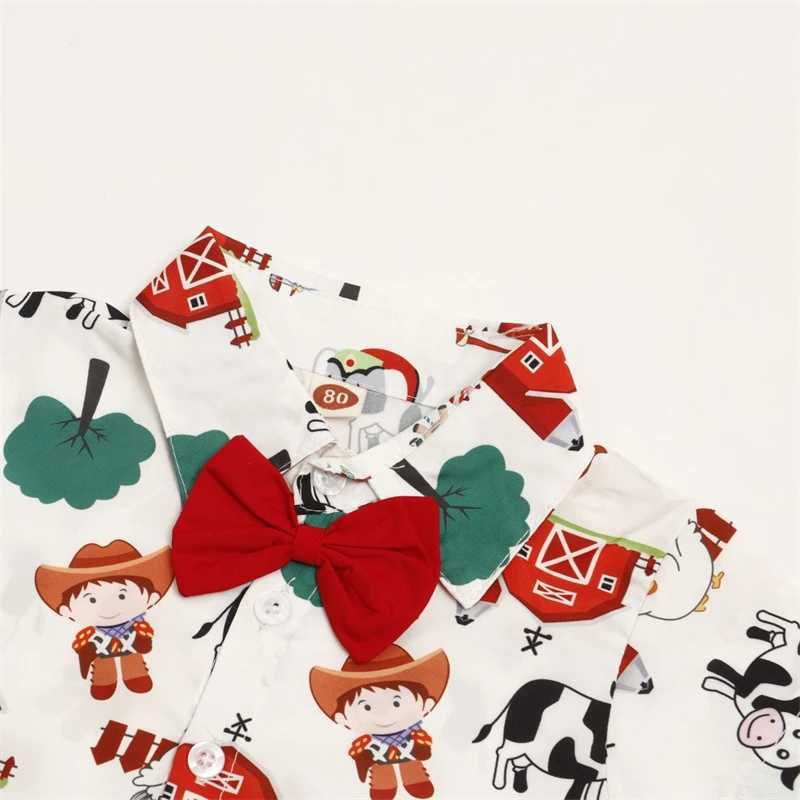 Children children Christmas shirts clothing sets boys summer short sleeves shorts 2-piece Santa Claus set W241213