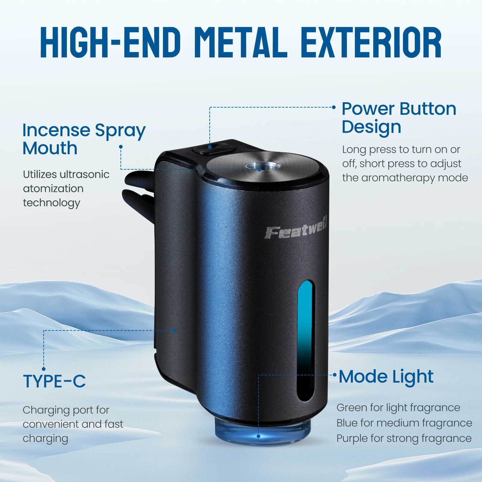 Smart Car Air Aroma Diffuser Fragrance Car Air eners with Six Adjustable Humidifier Essential Oil Diffuser for VXJ241213