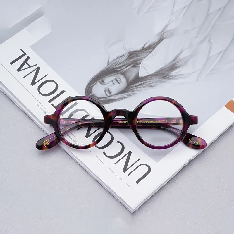 Vintage Acetate Glasses Eyewear Eyeglasses Men Myopia Frame Zolman Round Women Spectacle Frames 241213