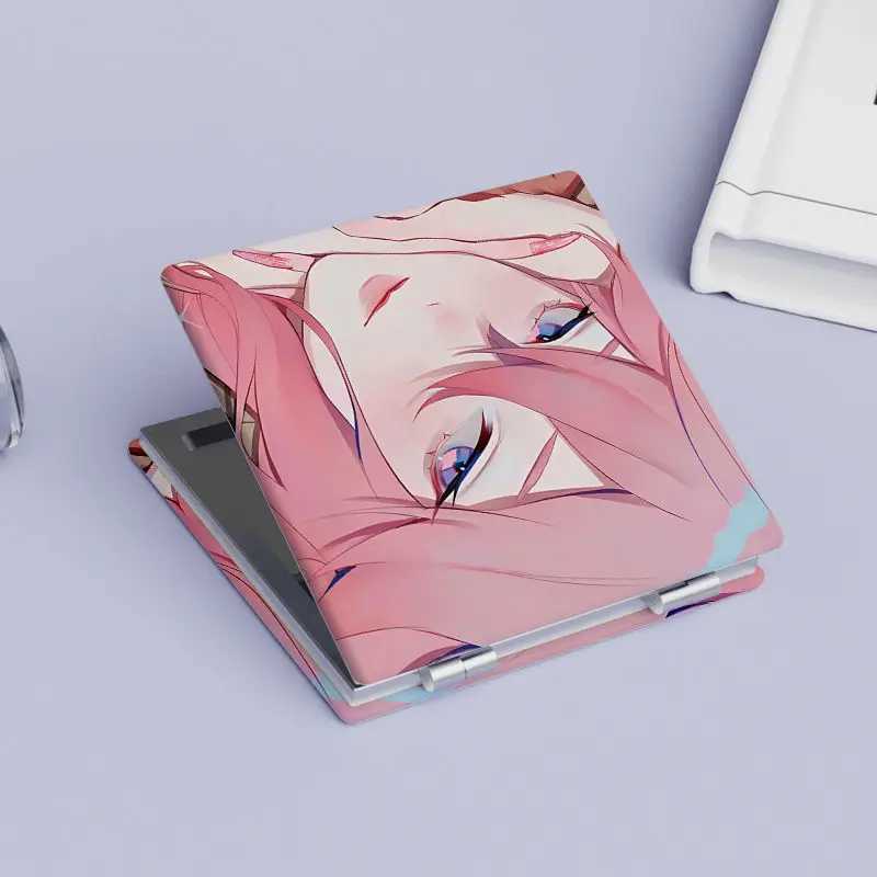 Genshin Impact Foldable Makeup Mirror Yae Miko Mini Square Makeup Tools Girls Portable Hand Mirror Student Cartoon Pocket MirrorXJ241213